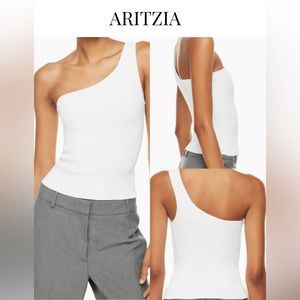 ZARA | Sculpt Knit One Shoulder Tank | White | M